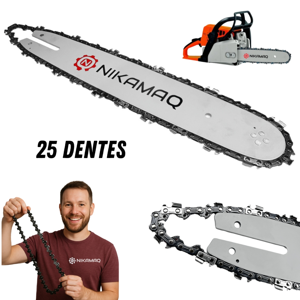 Kit Sabre 14 polegadas + 1 Corrente 25 Dentes Para Motosserra Stihl MS210 MS230