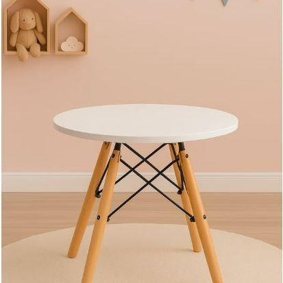 Mesa Redonda Infantil Charles Eames Eiffel 60CM – Ideal para Atividades, Brincadeiras e Criatividade Kids
