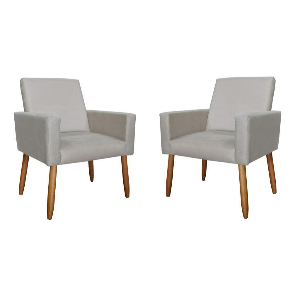 kit 2 poltronas decorativa NINA  pés palito