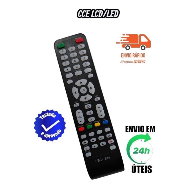 Controle Remoto Compativel Tv Lcd Led Cce Ln39g Ln32g Lt32g Lk42 Lh42 FBG-7974