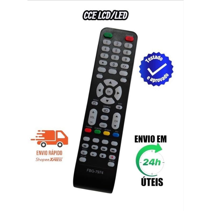 Controle Remoto Compativel Tv CCE D32LED / D46 / LW2401 FBG-7974