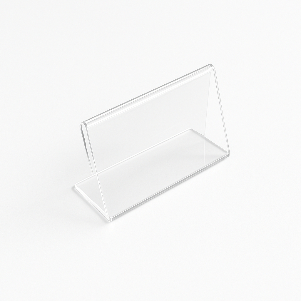 10 Display Mesa Acrílico Legítimo L Inclinado 7x5 porta preço papel suporte balcão expositor vitrine