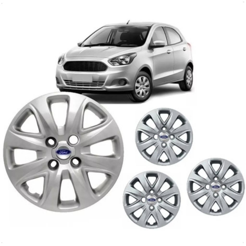 Jogo Calota Aro 14 Ford Ka Fiesta New Fiesta Ecosport Prata