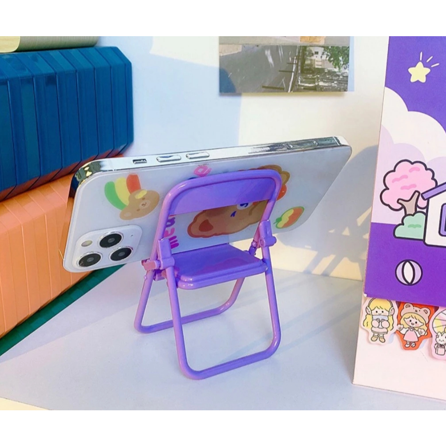 Mini Suporte Para Celular Cadeira Formato Dobrável Apoio em Oferta na Shopee