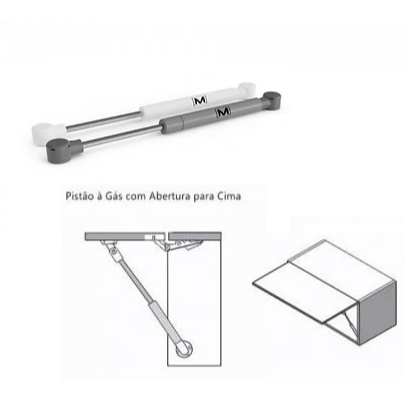 Kit com 2 Reposição pistão amortecedor a gás porta abre pra cima ou pra baixo 60n 80n 100n 120n