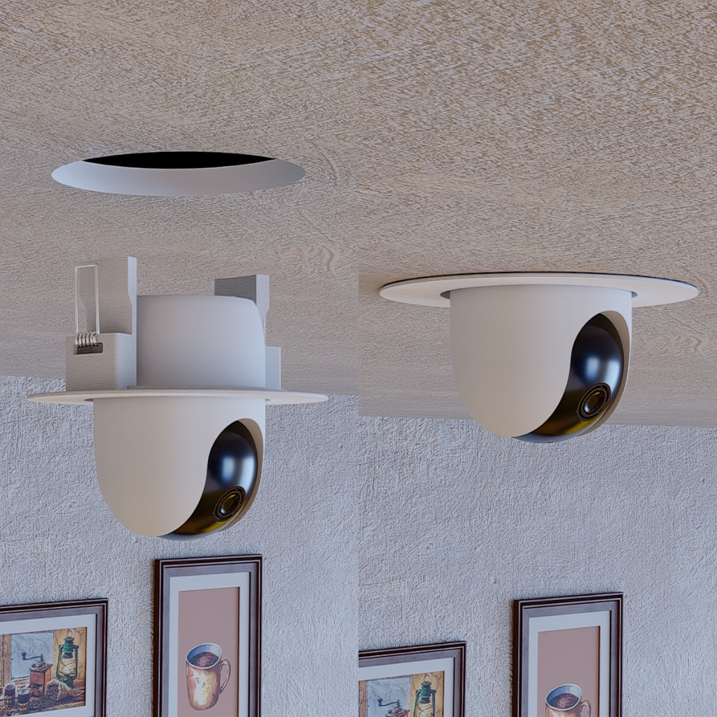 Suporte Apoio Stand para Embutir no Teto Compatível Câmera de Vídeo Intelbras Im4 C Mibo Visão 360 em Oferta na Shopee