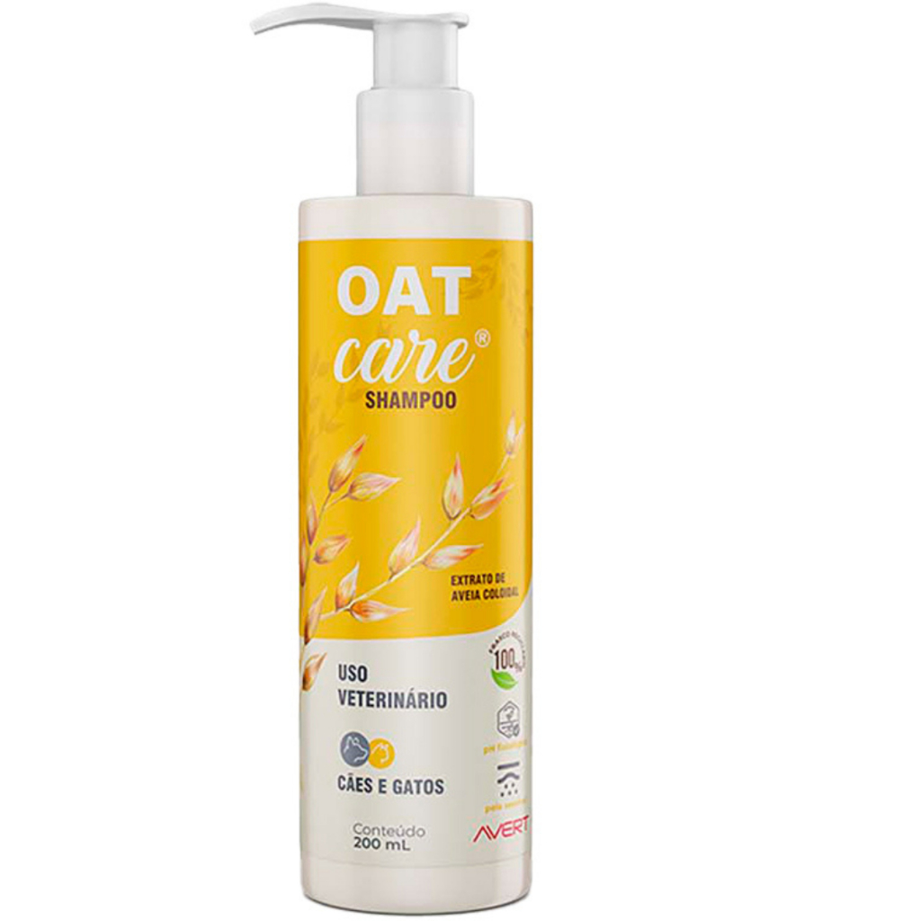 Oat Care 200ml Avert Shampoo Pele Sensível Para Cães E Gatos