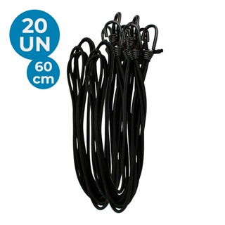 Kit 20 Unidades Extensor Elástico 60cm Preto Lona Caminhão Vinilona Segurar Carga Forte Resistente em Oferta na Shopee