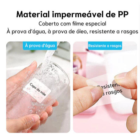 NIIMBOT B21/B1/B203 Papel Transparente para Impressão de Etiquetas, Etiqueta de Nome, Térmica e à Prova d'Água