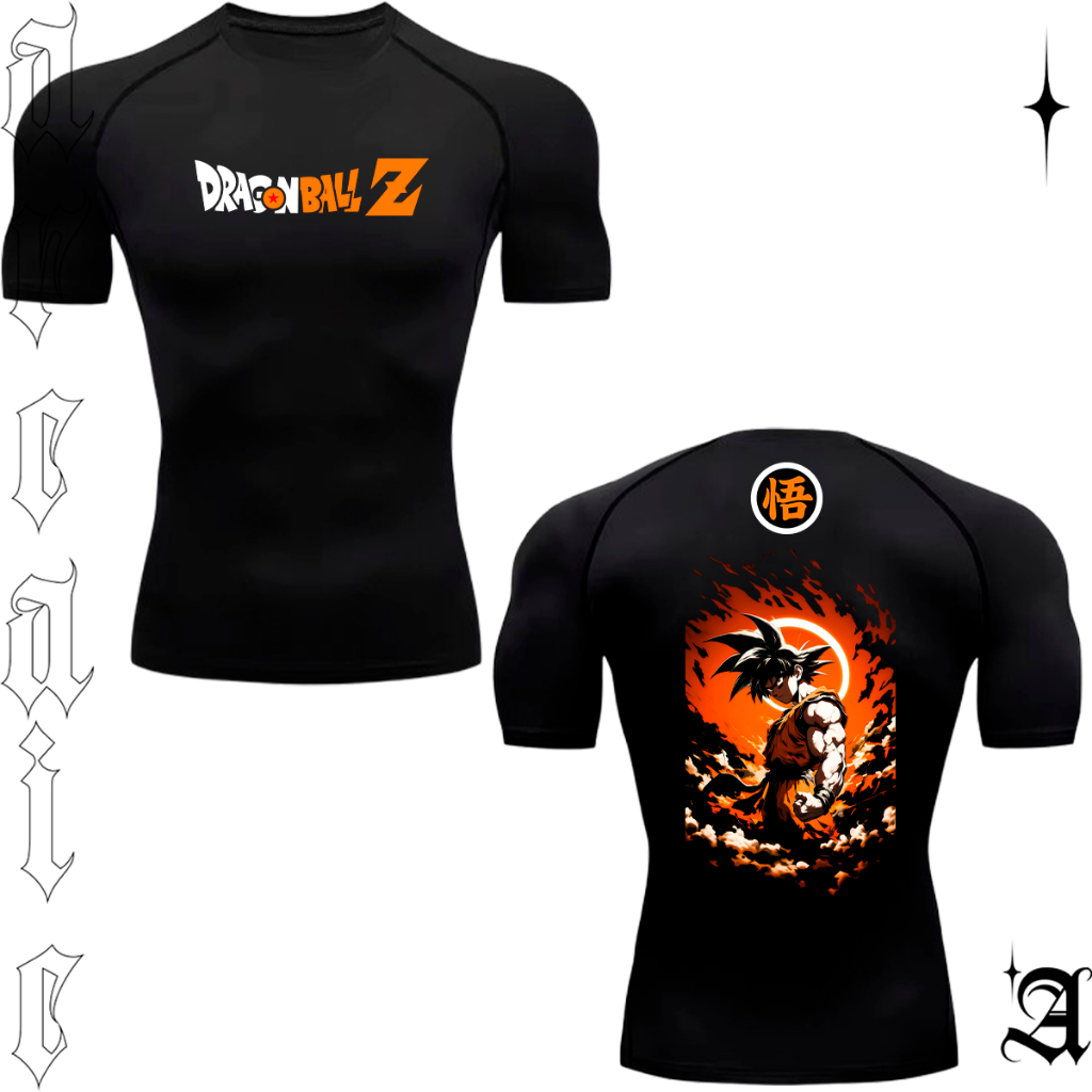 Camiseta De Compressão Estampada Novidade Dragon Ball Z Versões Goku Sayajin Powerfull em Oferta na Shopee