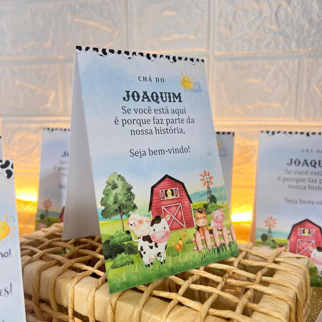 Centro de mesa agradecimento personalizado enfeite de mesa aniversário festa infantil fazendinha menino aquarela