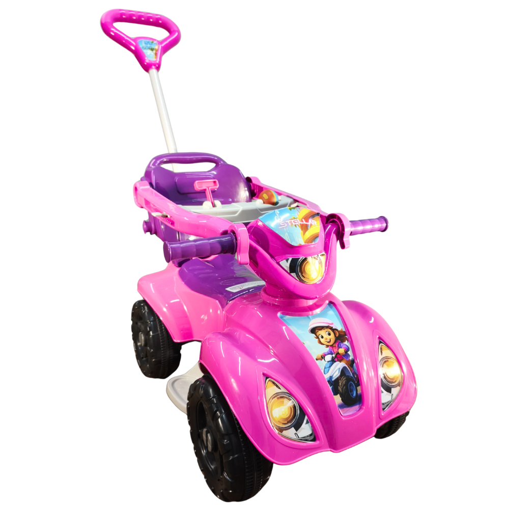 Carrinho Passeio Quadriciclo Stellar Menina - Proteção Lateral, Ajustável com Encosto Reforçado P/ Crianças De Até 100cm em Oferta na Shopee