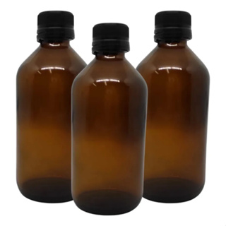 Frascos Âmbar Marrom De Vidro 500Ml Com Tampa Lacre Preta (rosca 24) em Oferta na Shopee