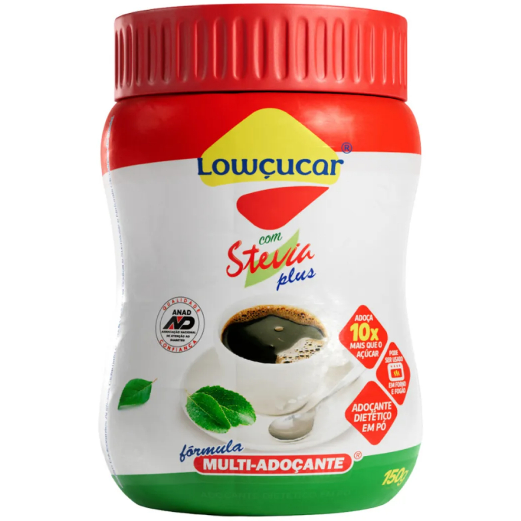 ADOCANTE LOWCUCAR PLUS COM STEVIA EM PO POTE 150G