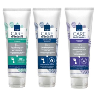 Linha Foot Works Avon Creme Hidratante Esfoliante para os pés 80g em Oferta na Shopee