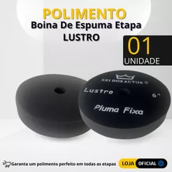 Boina de Espuma Lustro 6" Pluma Fixa Para Polimento Fino