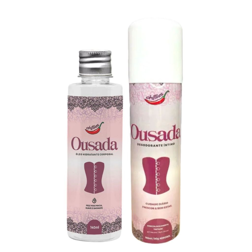 Kit Óleo Hidratante Banho E Massagem Desodorante Proteção Íntima Feminina Ousada E Atraction Chillies