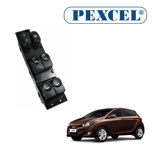 Interruptor de vidro elétrico Hyundai HB20 2012 a 2019 18 Pinos Quadruplo-Dianteiro Esquerdo