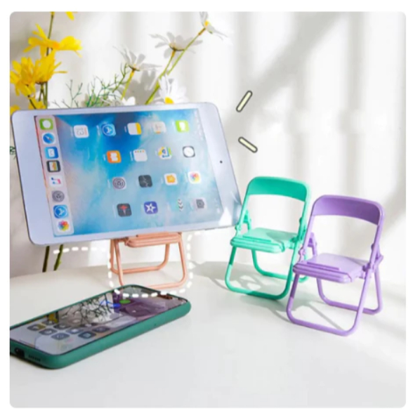 Mini Suporte Para Celular Cadeira Formato Dobrável Apoio