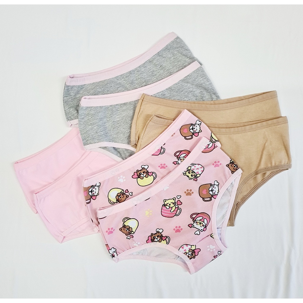 Kit 6 calcinha infantil cotton algodão Pequena Flor 2 a 8 anos meninas