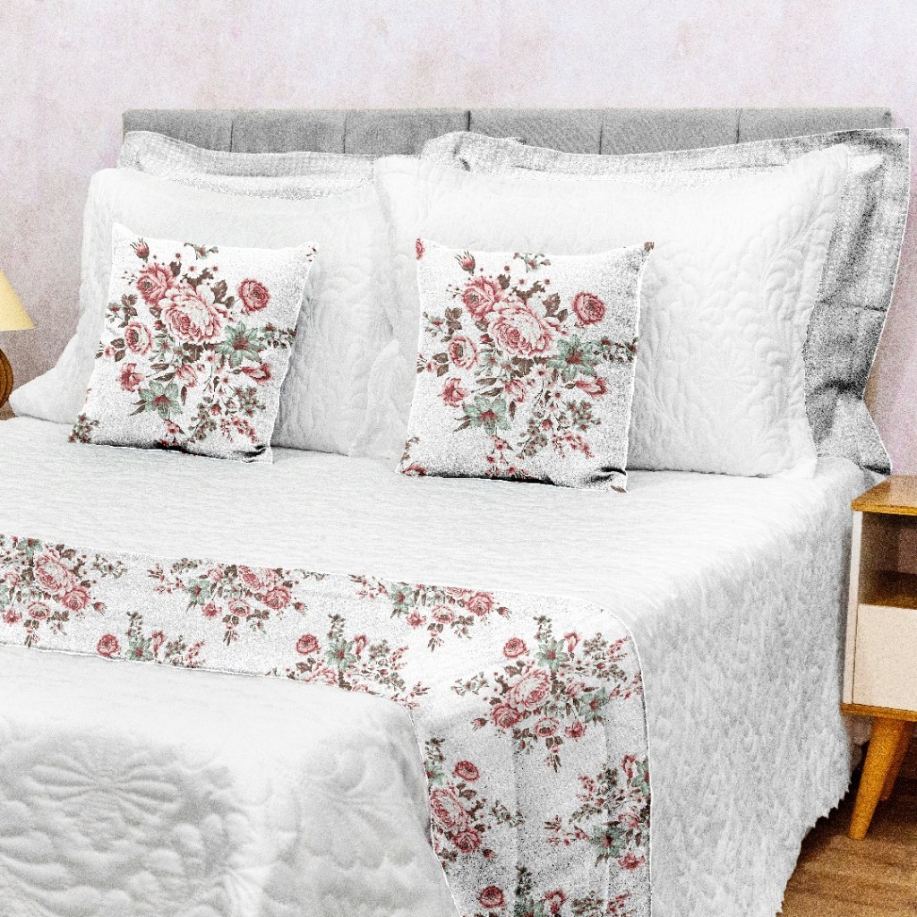 Kit 1 Peseira Super King + 2 Capas de Almofadas 40cm x 40cm Piquet Favinho em Oferta na Shopee