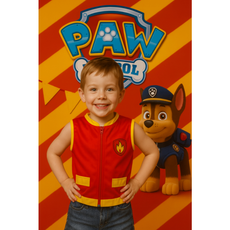 FANTASIA INFANTIL FESTAS COLETE PATRULHA CANINA - MARSHALL