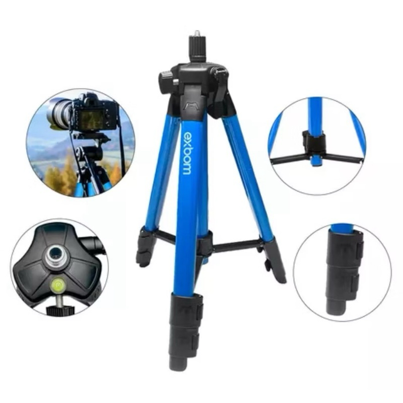 Tripé Profissional EXBOM SPN-9522 Telescópico com Altura Regulável | Leve, Estável e Preciso