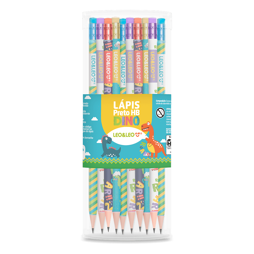LAPIS GRAFITE HB RESINA DINO RED.C/BORR. LEO&LEO