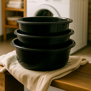 Kit Bacia Plástica Cozinha Lavanderia Canelada Reforçada 3 Unidades (P M G) em Oferta na Shopee