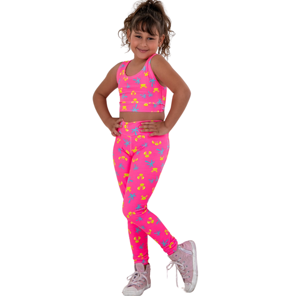 Calça Legging Esportivo Infantil  Suplex Lisa Para Uniforme Menina