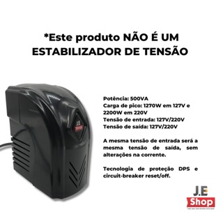 Protetor Elétrico 500va  Rearmavel bivolt contra surtos de tensao em Oferta na Shopee