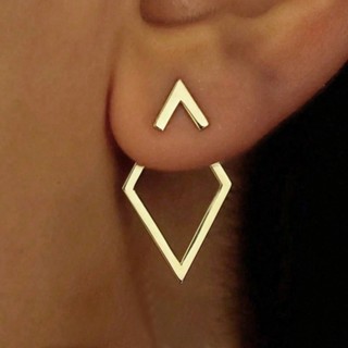 Brinco geometrico triangulado joias minimalista banhada Ouro 18k, Prata 925