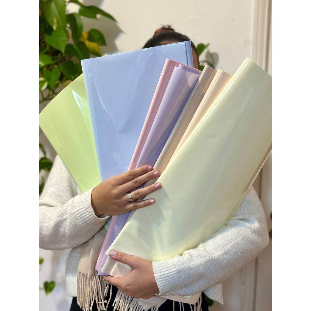 Poli Sujinho Mate Folhas Candy Color 50x69cm Buques/ Presentes/ Cestas/ Decoração