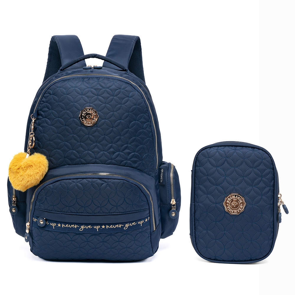 Kit Mochila Feminina Juvenil Espaçosa Reforçada Escola Faculdade