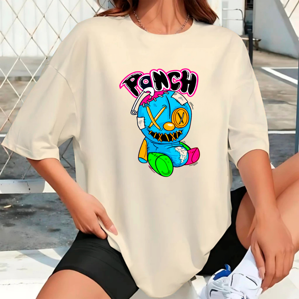 Camiseta Feminina Oversized Blogueira Streetwear Estilo de Rua Academia Treino 100% Algodão