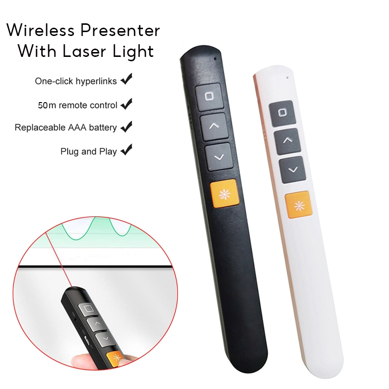 PPT Caneta Laser Vermelha De Rotação De Página 2.4G RF Apresentação Sem Fio Rato De Controle Remoto USB Pointer