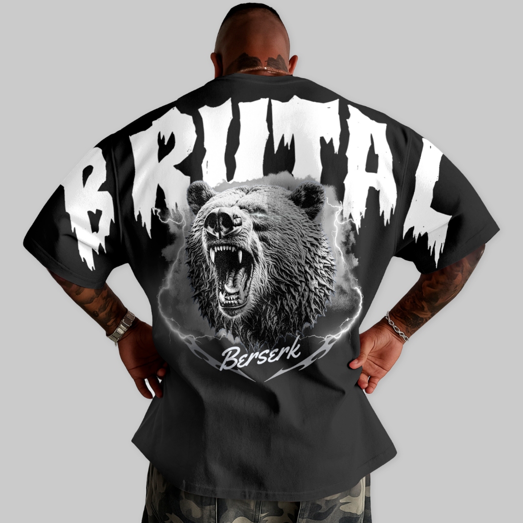 Camiseta Oversized Urso Brutal StreetWear Berserk em Oferta na Shopee