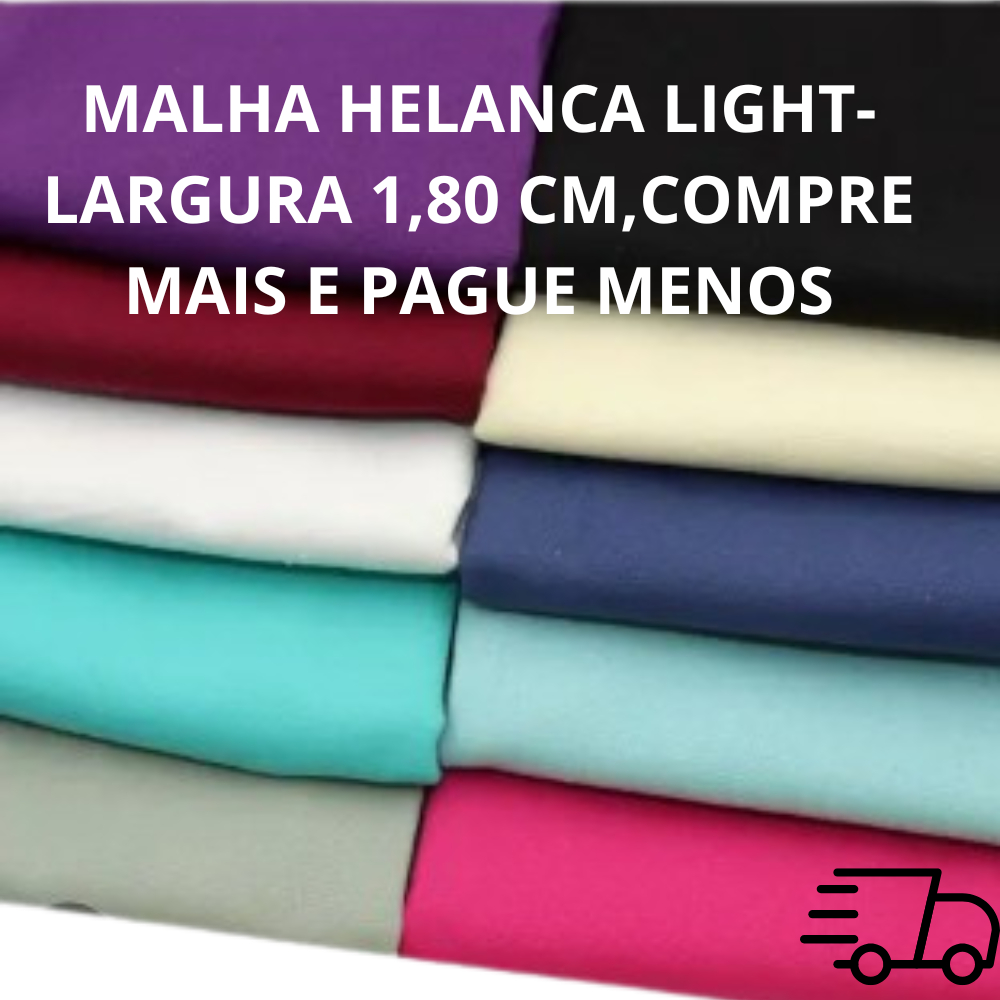Tecido Malha Helanca light PROMOÇÃO 1,80 largura x 1 metro - 100% poliester. Cores variadas em Oferta na Shopee