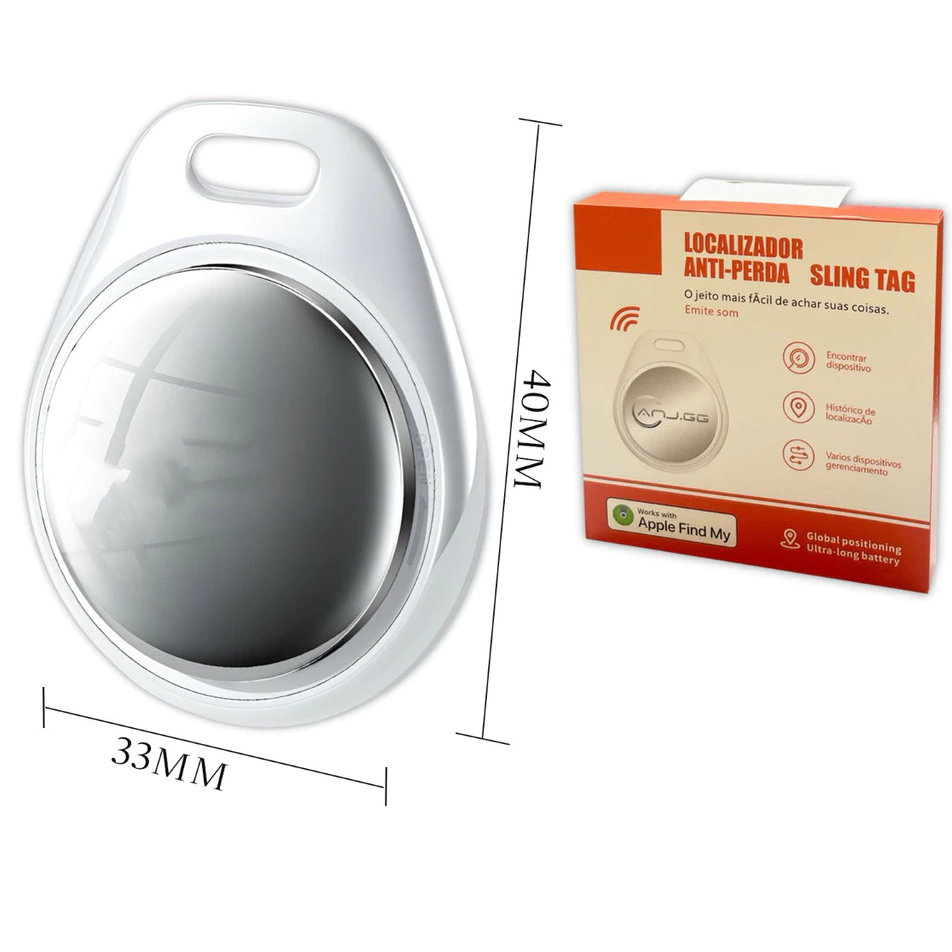Mini Localizador Smart Tag iOS Rastreador Gps Modelo Moeda Cor Branco