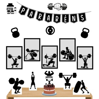 KIT FESTA DECORAÇÃO -  ACADEMIA FITNESS MASCULINO em Oferta na Shopee