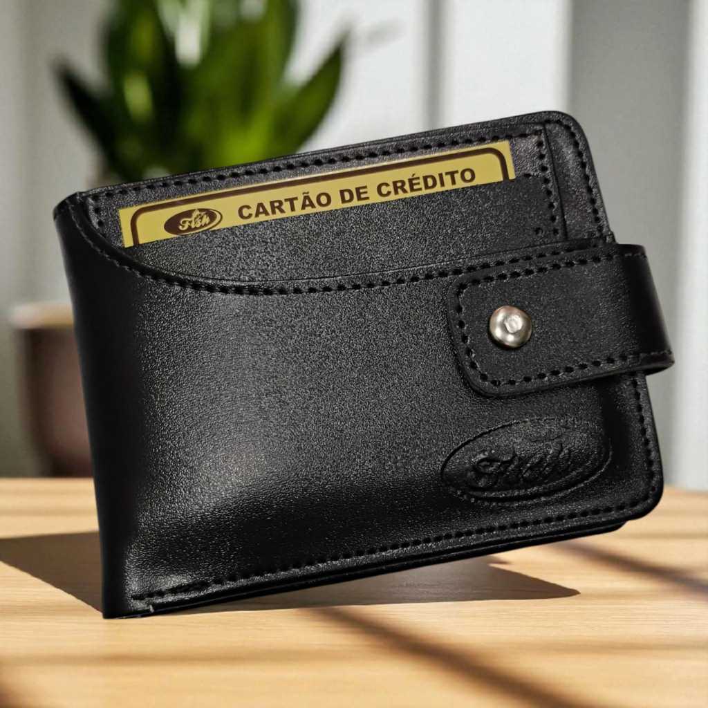 Carteira Masculina com Porta Cartões Externo Removível Documentos Cartões Dinheiro Identidade Moedas em Oferta na Shopee