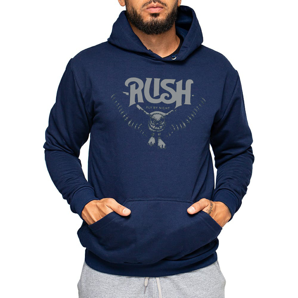 Blusa moleton canguru Rush, estampa fly by night, unisex