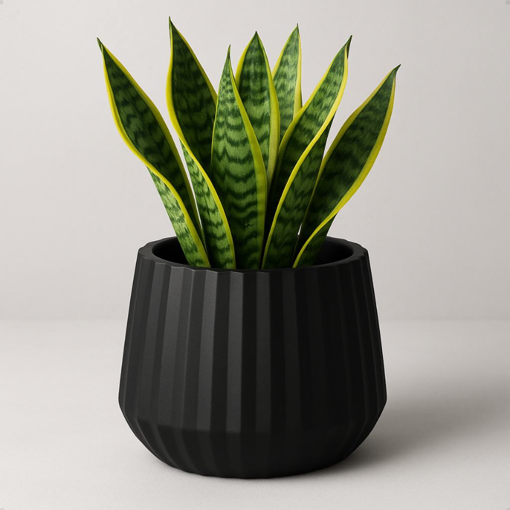 Vaso Para Jardim Decoração Cachepot Wave 15cm Preto