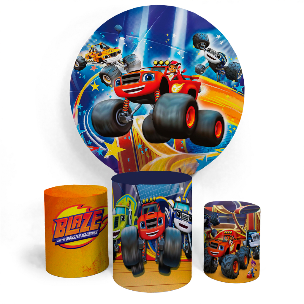 Kit Painel Carro Blaze + Trio Completo Desenho Infantil