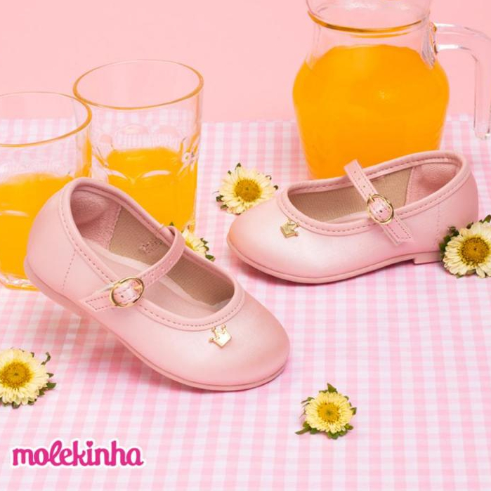 Sapatilha Infantil Meninas Molekinha Bebe Sapatinho Batizado Festa Branca Leve Original