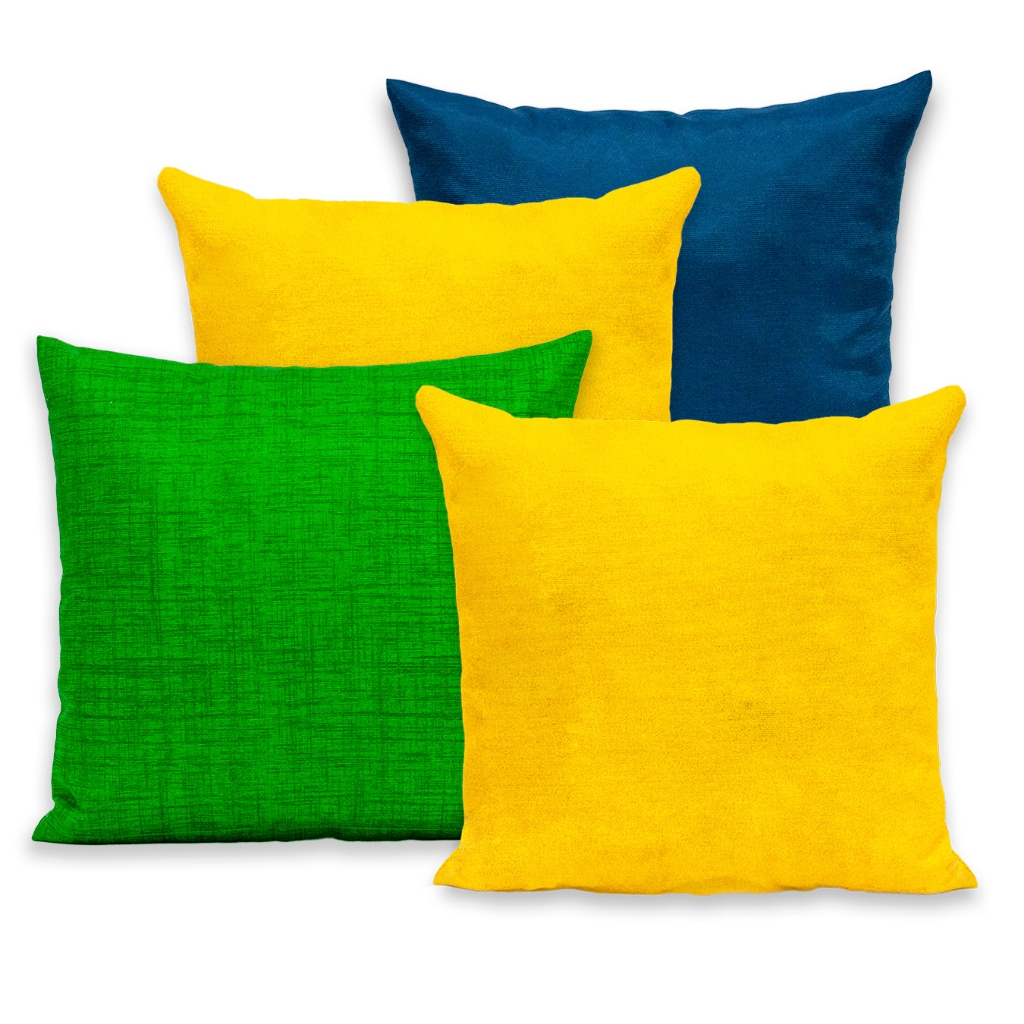 Kit 4 Capas Almofadas Lisa Brasil Copa 40cmx40cm Copa 2026 Seleção Brasileira Hexa