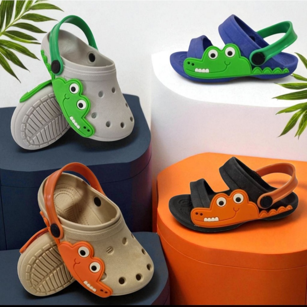 Sandália menino infantil babuche papete chinelo jacaré animais varias cores confortável leve macio