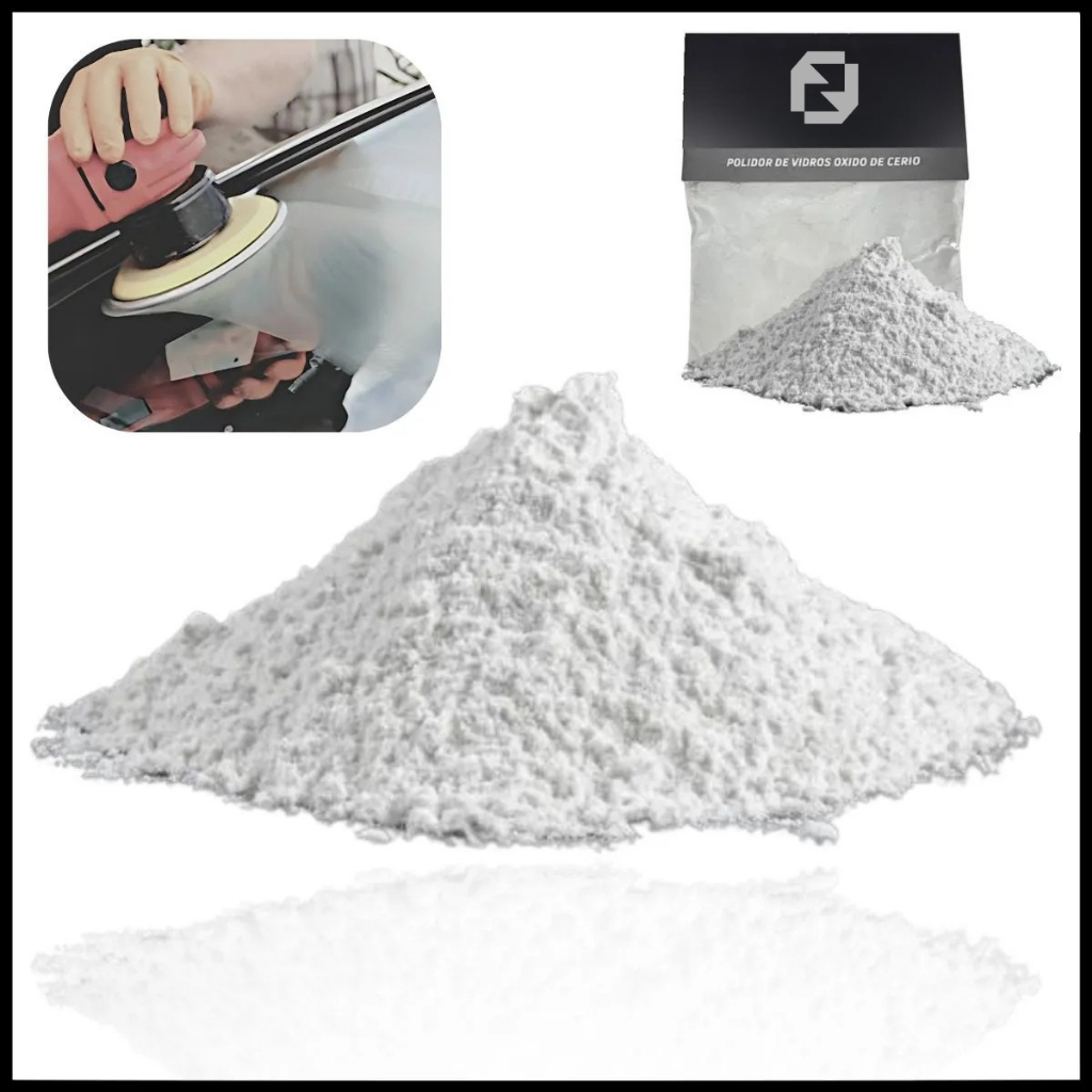 Polidor Vidro Tira Riscos Espelho Óxido De Cério Em Pó 100gr Pasta limpa manchas alta qualidade em Oferta na Shopee