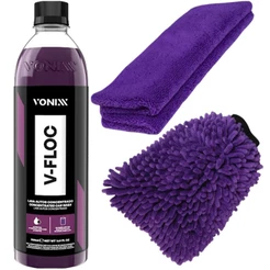 Kit Shampoo Automotivo 500ml V-floc + Luva + Microfibra