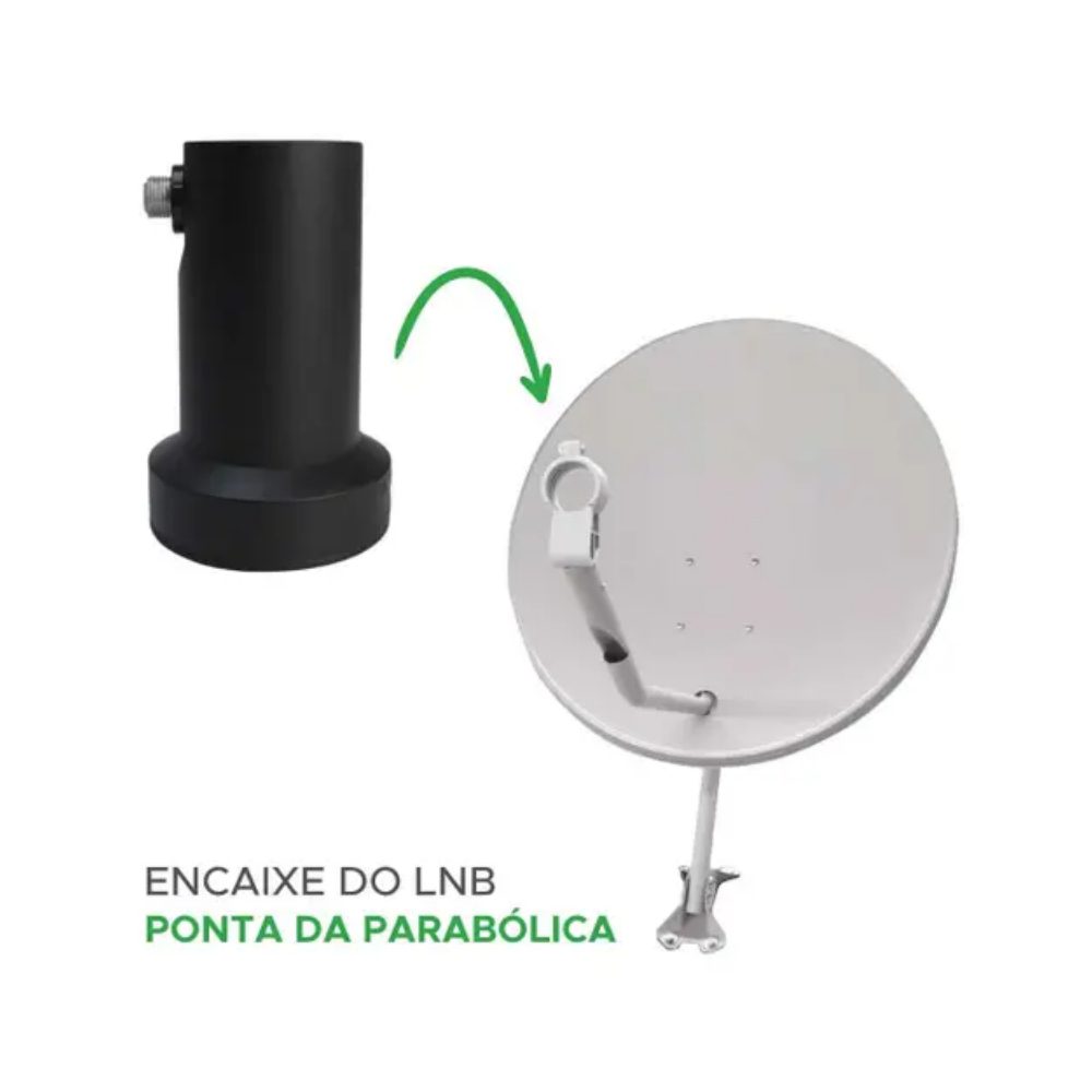 LNB Banda Ku Simples (Single) com Filtro 5G – Universal - LNB Banda Ku Simples (Single)